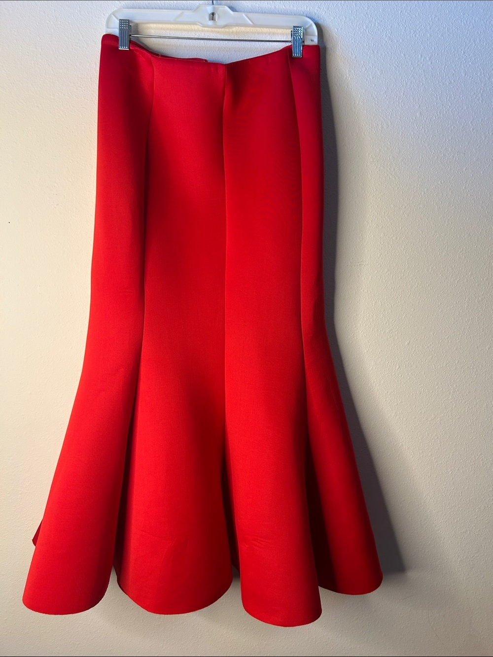 Women's Red Flared Midi Skirt